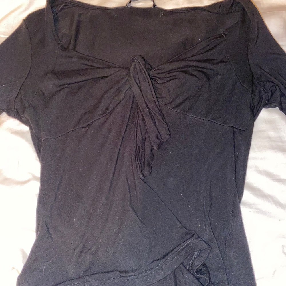 solid sweetheart neck knot front top